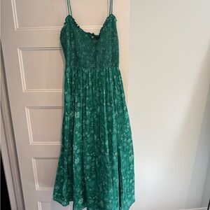 Free People Sweet Nothings Midi Dress in Forest Combo